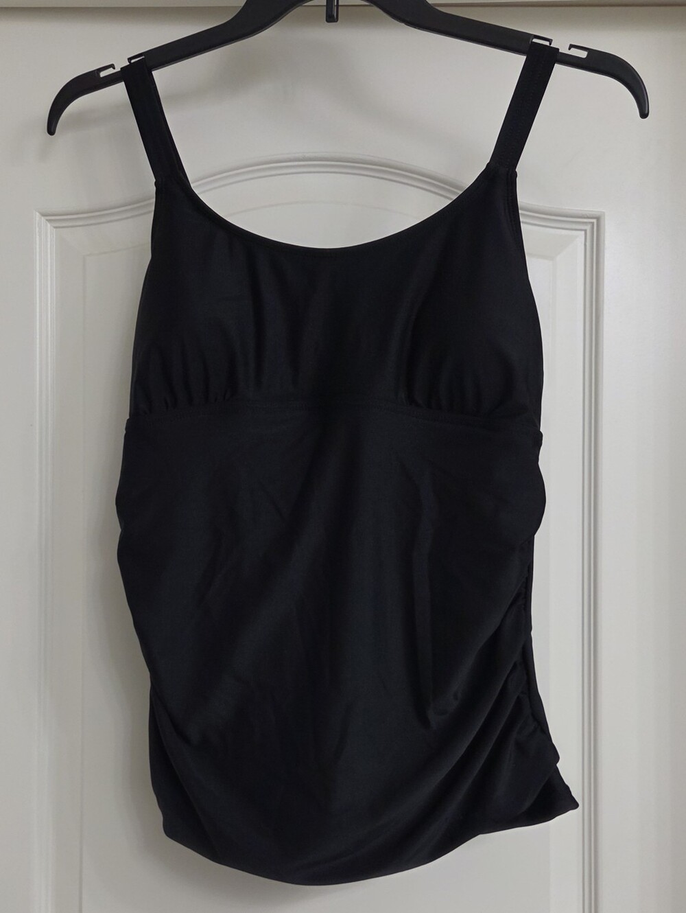 Black Women’s Tankini Top - Classic Scoop Neck Swimwear